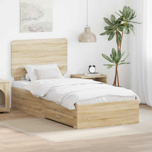 Bedframe met hoofdeinde Sonoma Eiken 90 x 190 cm Bewerkt hout