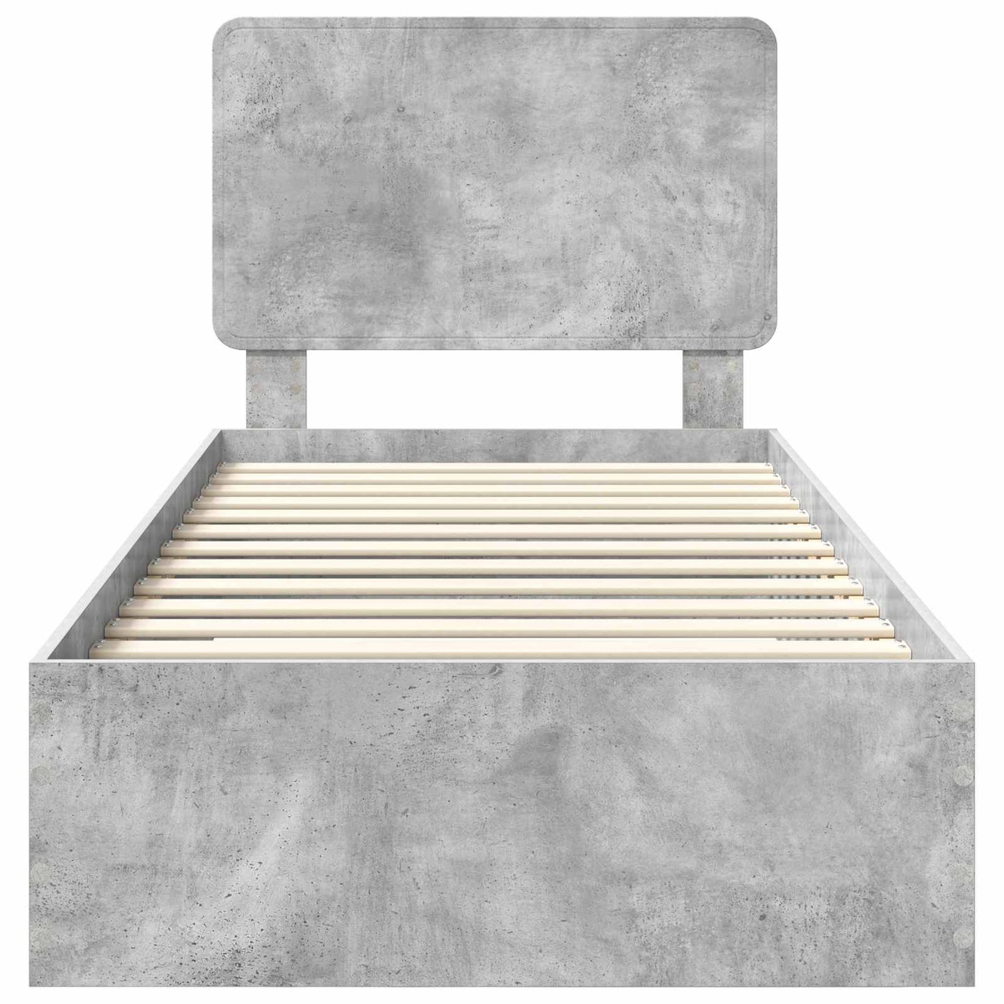 Bedframe met hoofdeinde Beton Grijs 90 x 190 cm Bewerkt hout