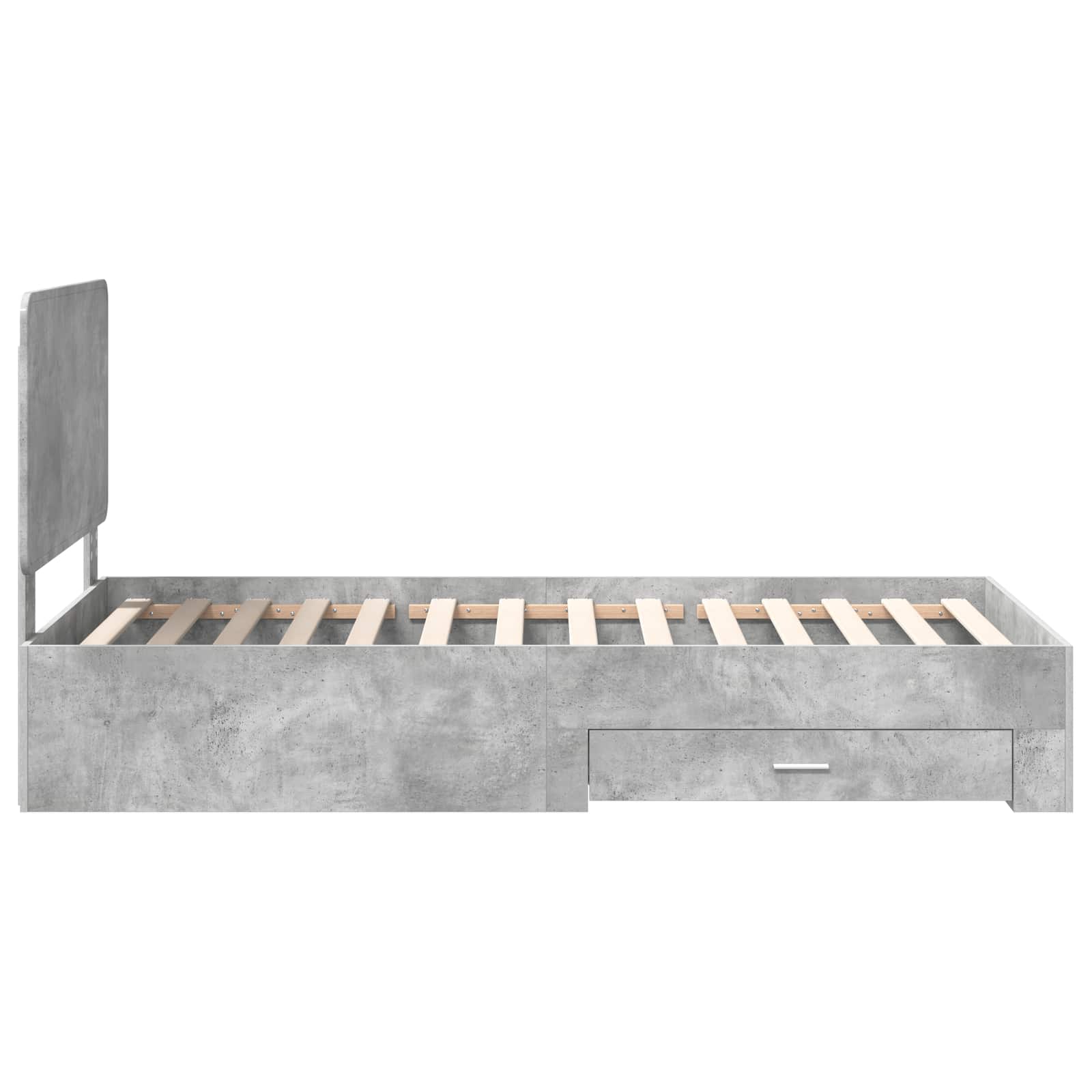 Bedframe met hoofdeinde Beton Grijs 90 x 190 cm Bewerkt hout