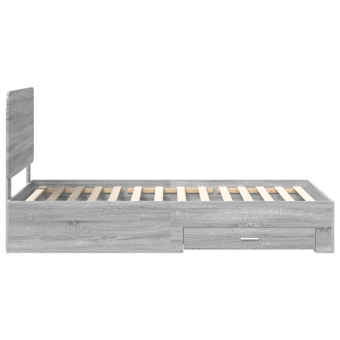 Bedframe met hoofdeinde Grijs Sonoma 90 x 190 cm Bewerkt hout