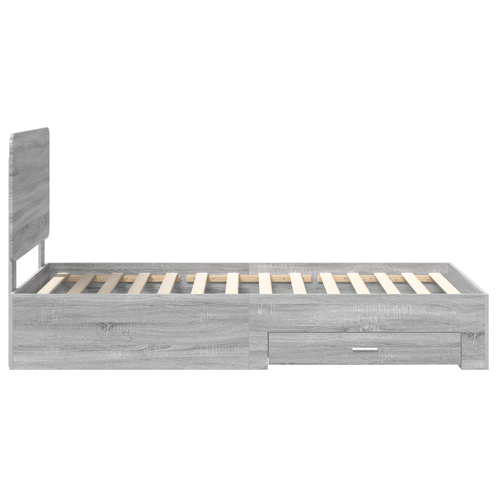 Bedframe met hoofdeinde Grijs Sonoma 90 x 190 cm Bewerkt hout