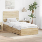 Bedframe 75x190 cm Sonoma eiken met lades