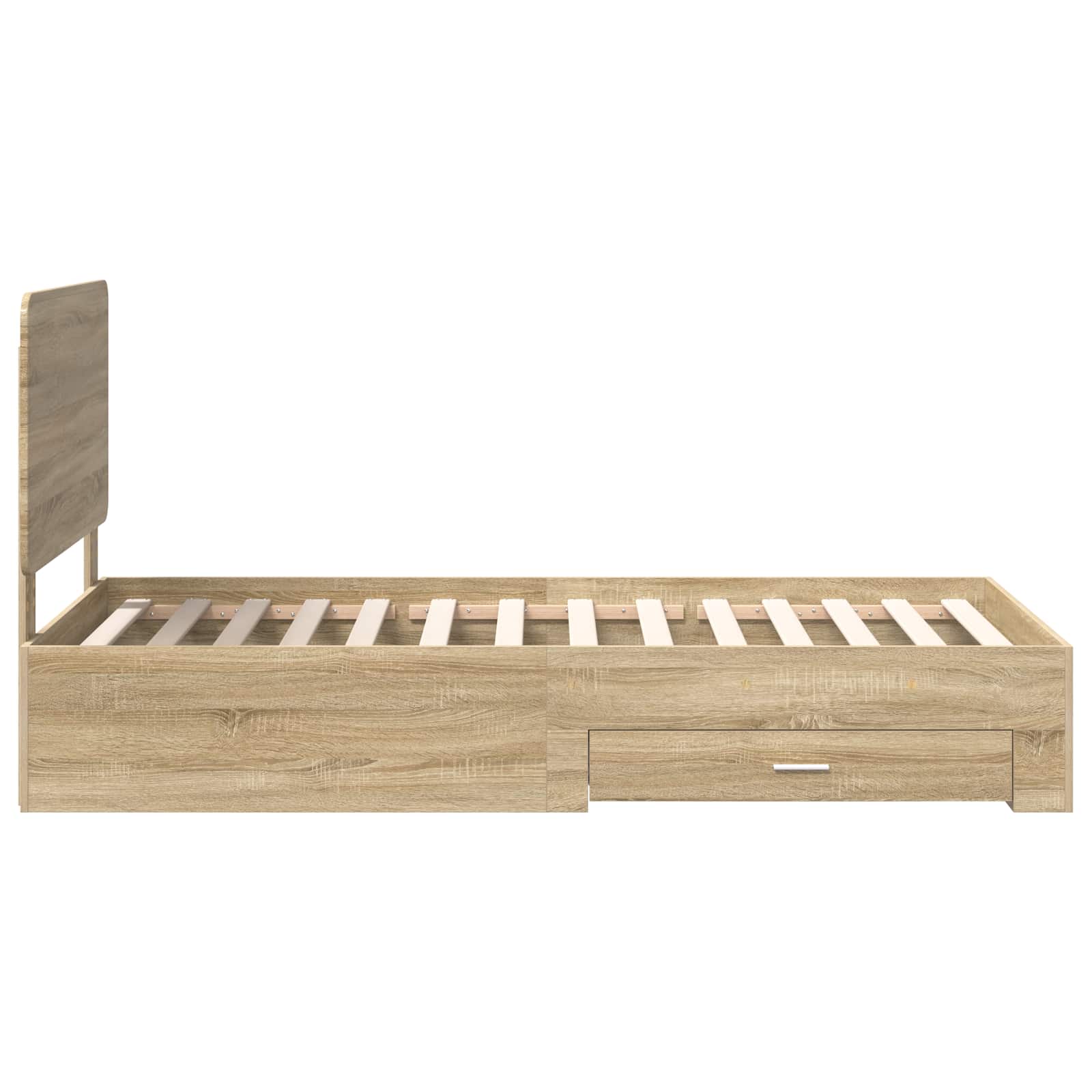 Bedframe met hoofdeinde Sonoma Eiken 75 x 190 cm Bewerkt hout