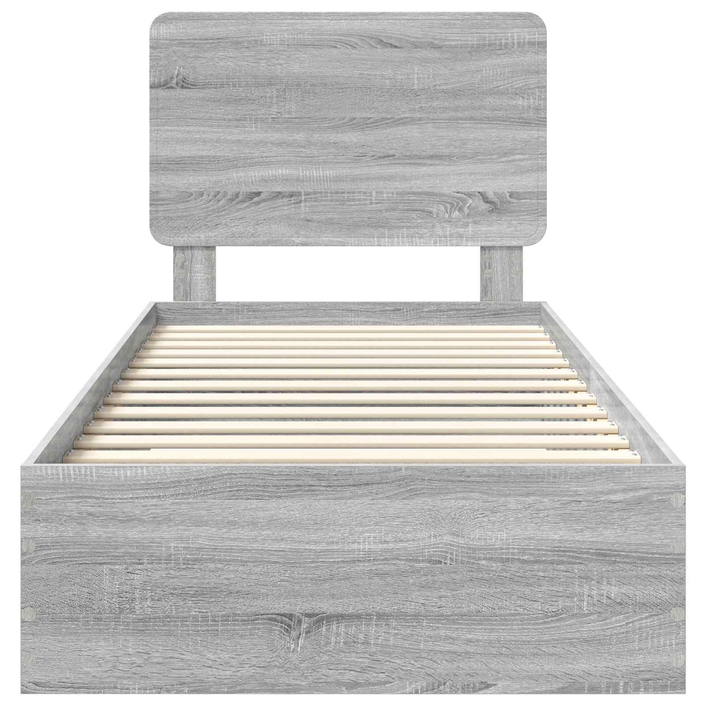 Bedframe met hoofdeinde Grijs Sonoma 75 x 190 cm Bewerkt hout