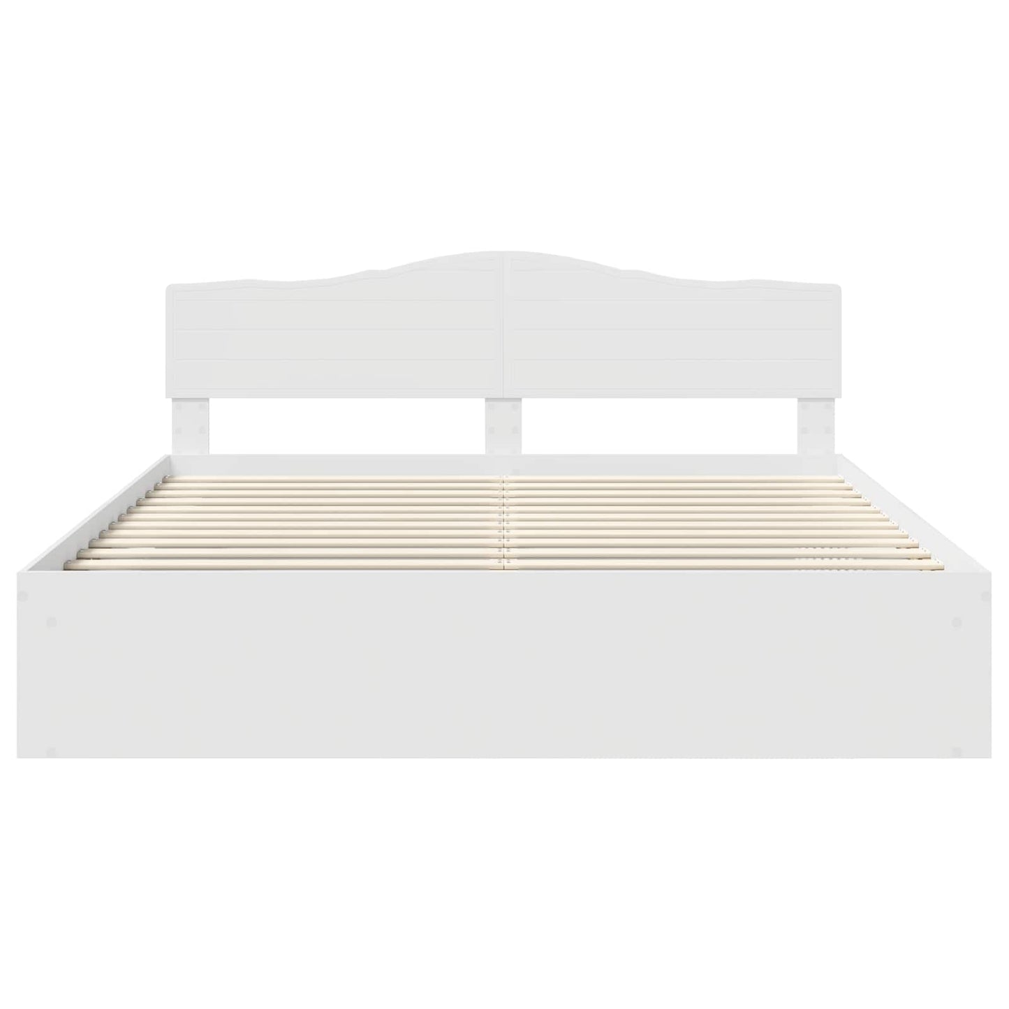 Bedframe met hoofdeinde Wit 200 x 200 cm Massief grenenhout