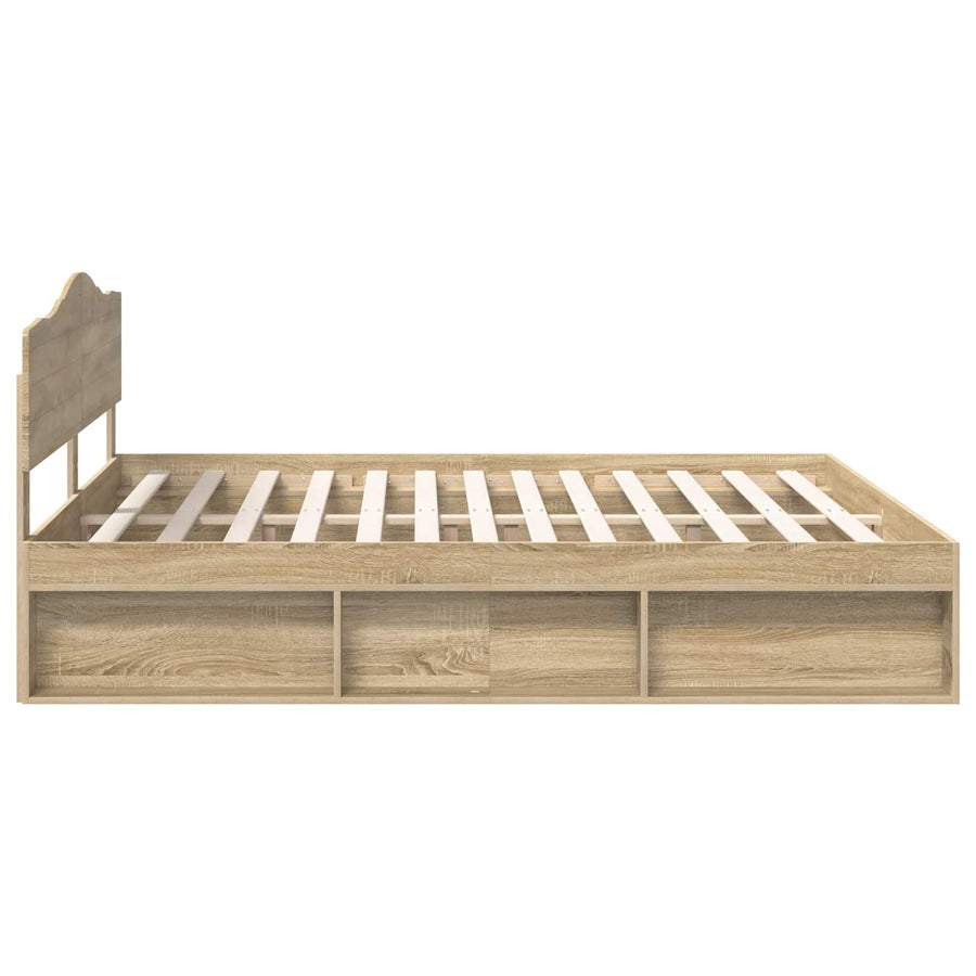 Bedframe met hoofdeinde Sonoma 200 x 200 cm Massief grenenhout