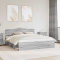Bedframe Grijs Sonoma 200 x 200 cm Massief grenenhout
