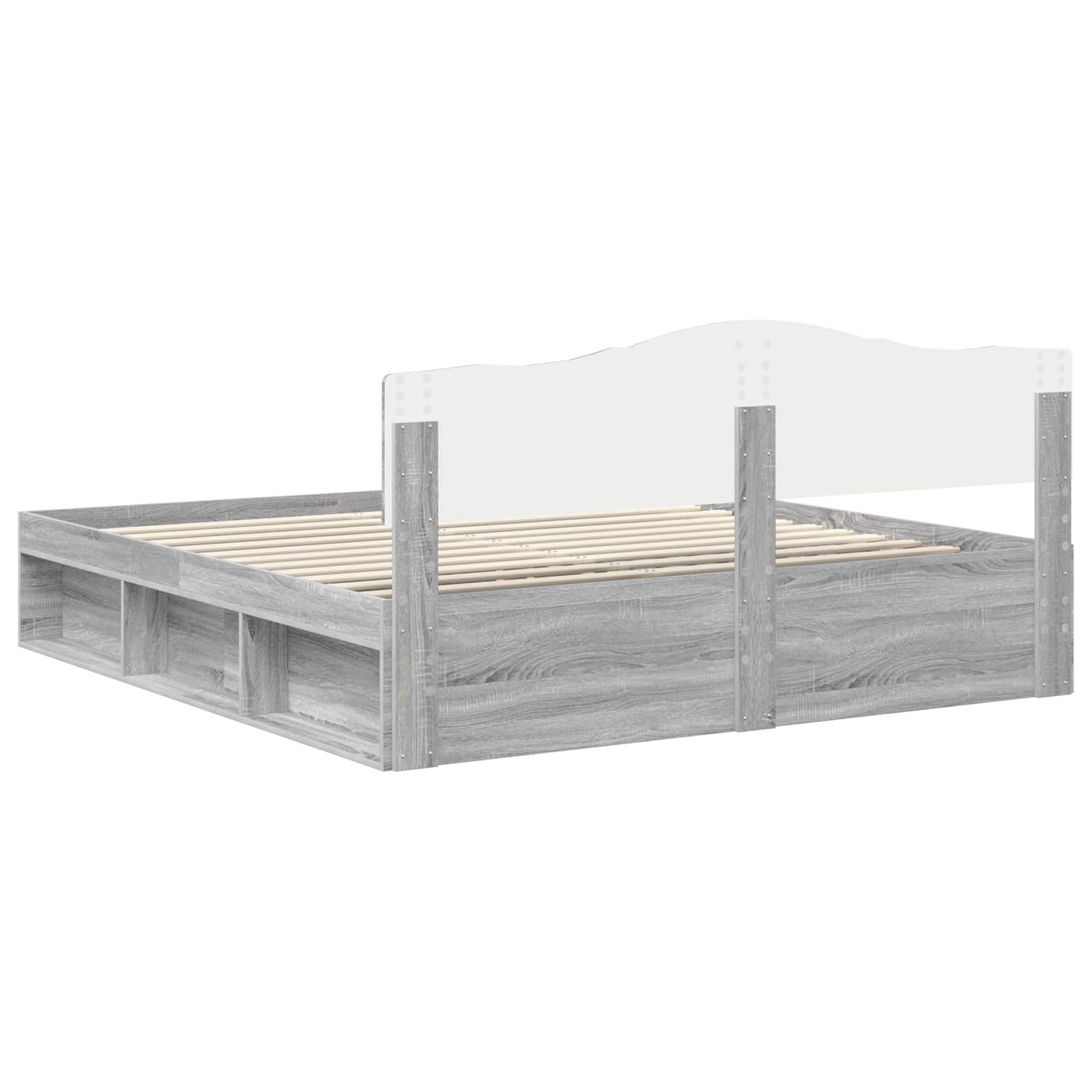 Bedframe Massief Grenenhout Grijs Sonoma 200 x 200 cm