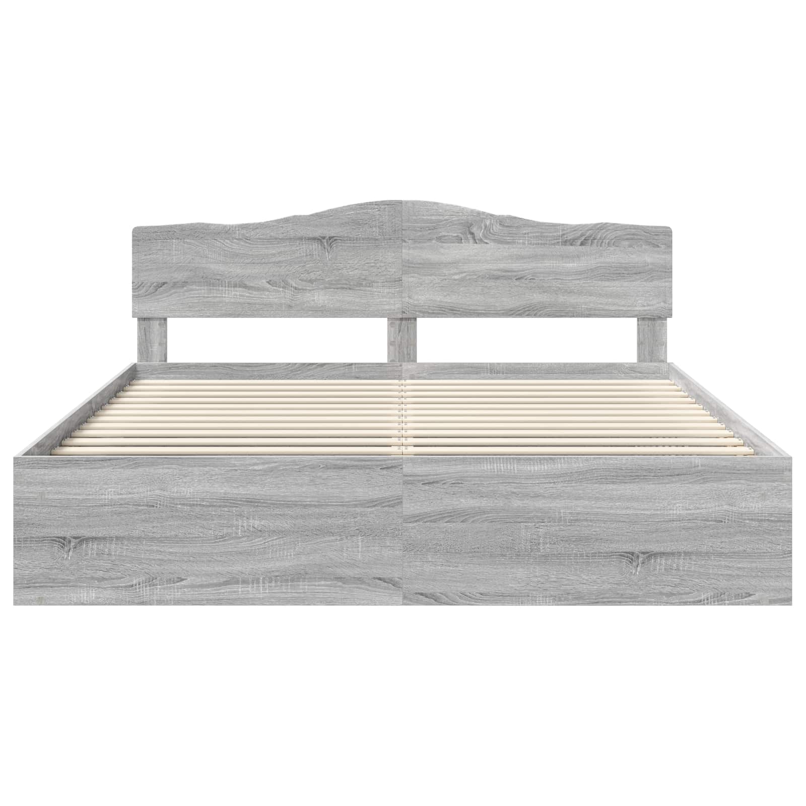 Bedframe Massief Grenenhout Grijs Sonoma 200 x 200 cm