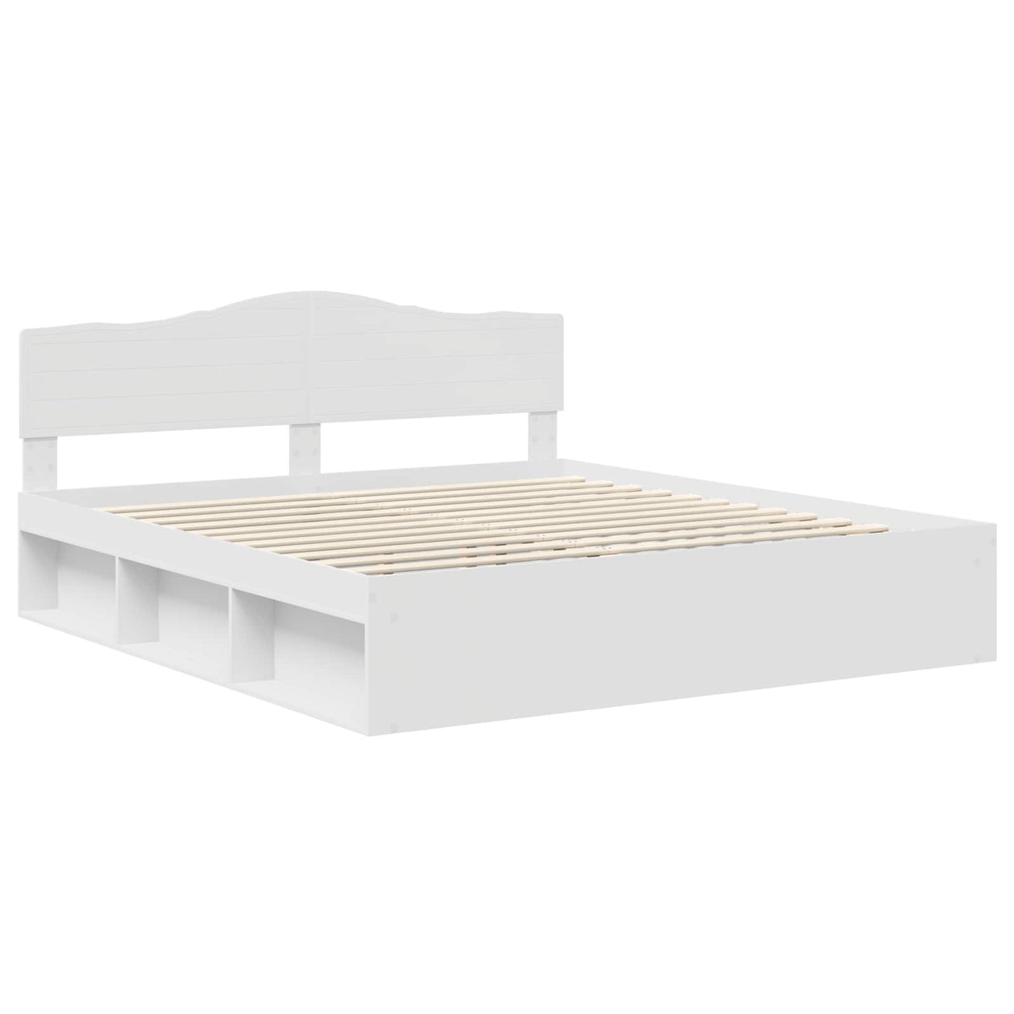 Bedframe met hoofdeinde Wit 180 x 200 cm Massief grenenhout