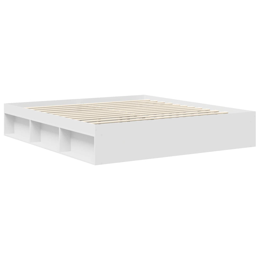Bedframe met hoofdeinde Wit 180 x 200 cm Massief grenenhout