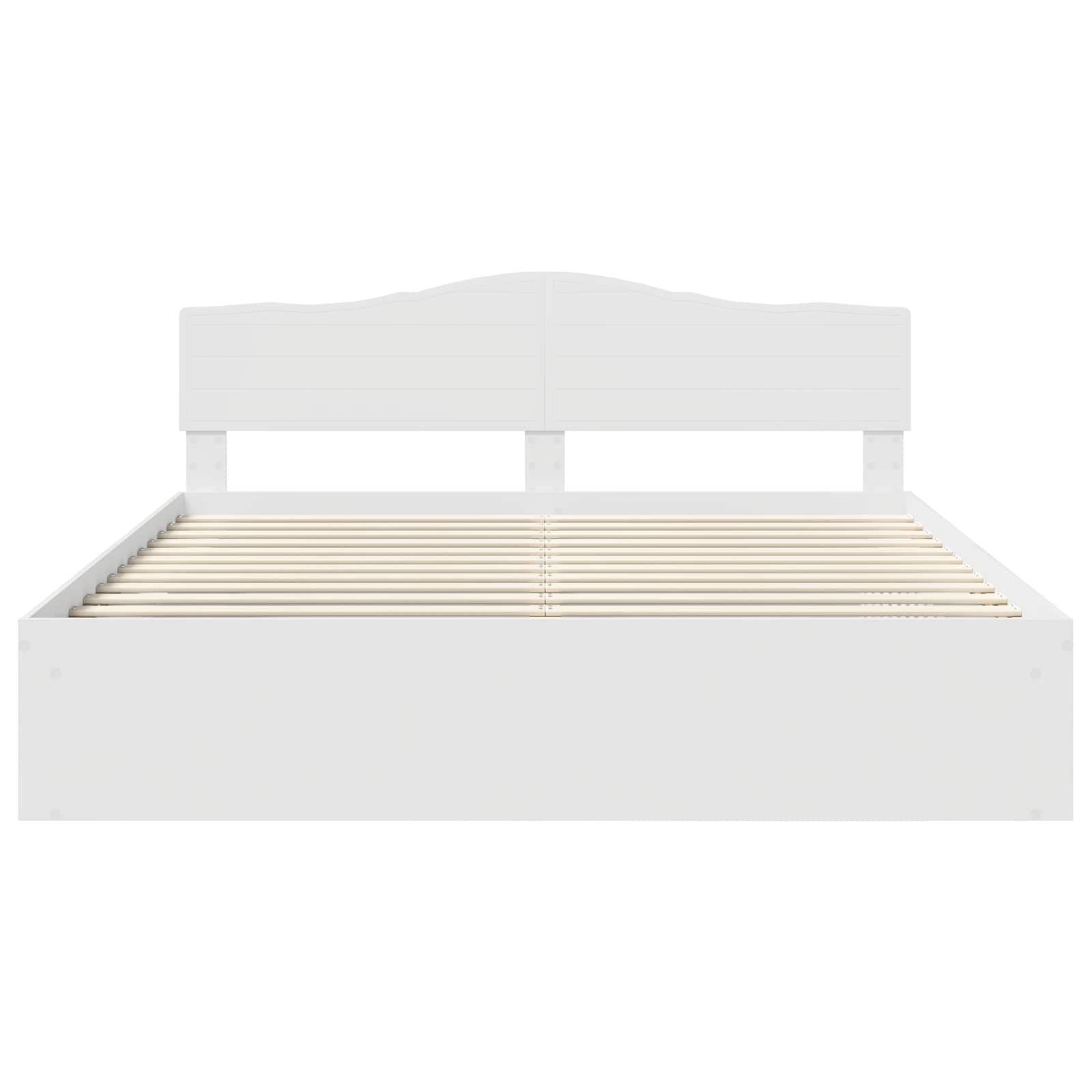 Bedframe met hoofdeinde Wit 180 x 200 cm Massief grenenhout