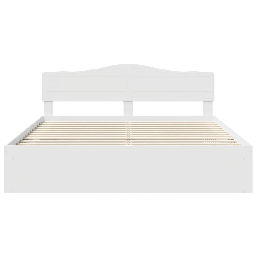 Bedframe met hoofdeinde Wit 180 x 200 cm Massief grenenhout