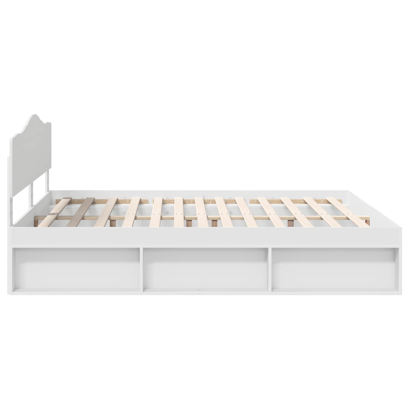 Bedframe met hoofdeinde Wit 180 x 200 cm Massief grenenhout
