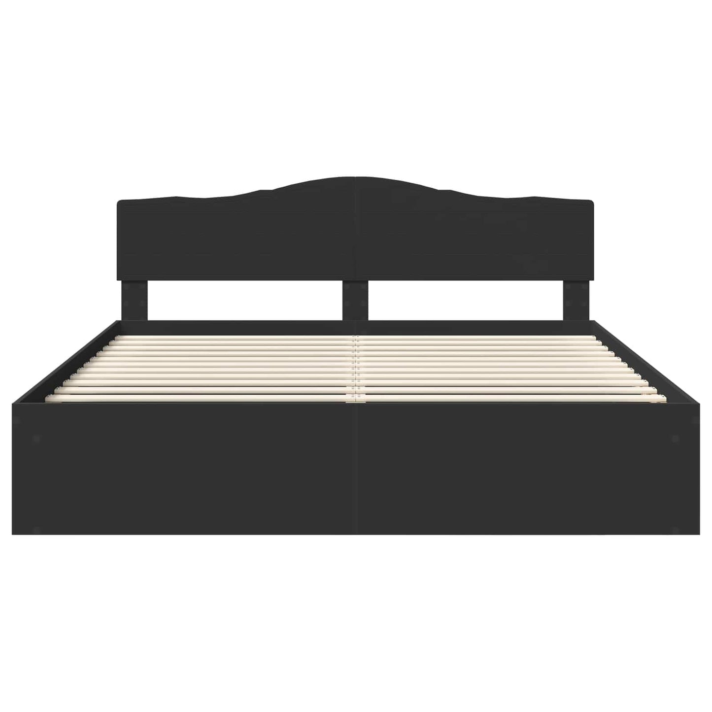 Bedframe met hoofdeinde Zwart 180 x 200 cm Massief grenenhout