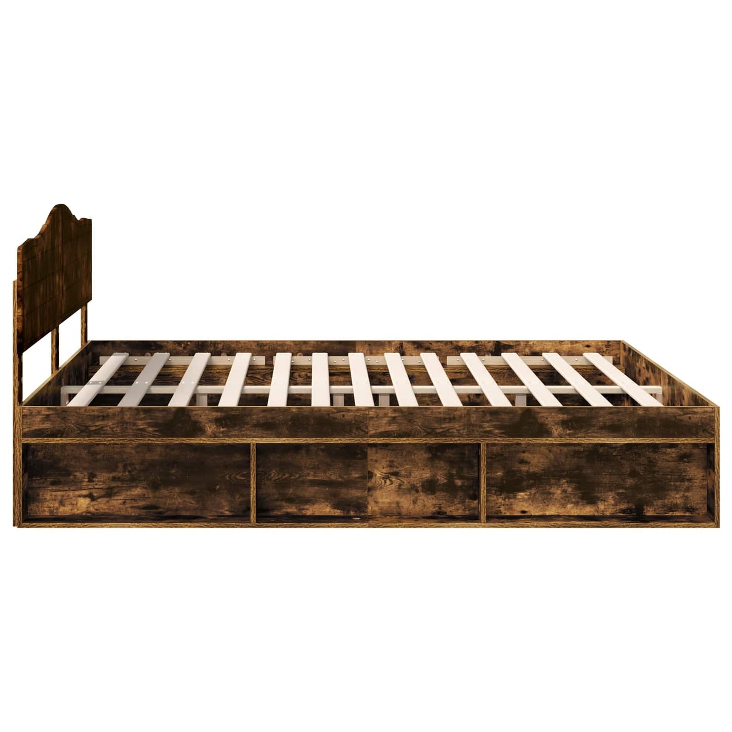 Bedframe Gerookt eiken 180 x 200 cm Massief grenenhout