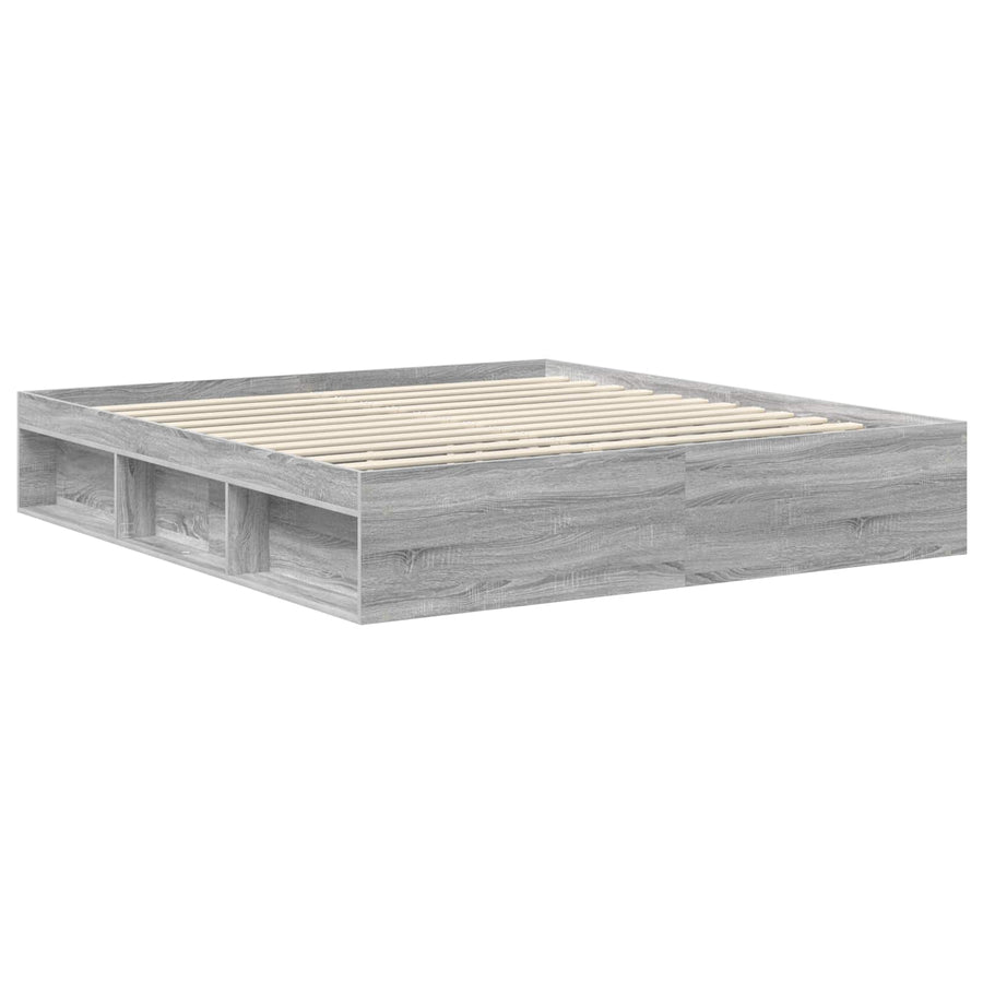 Bedframe Grijs Sonoma 180 x 200 cm Massief grenenhout