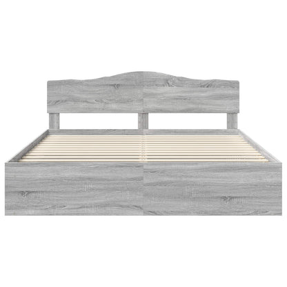 Bedframe Grijs Sonoma 180 x 200 cm Massief grenenhout