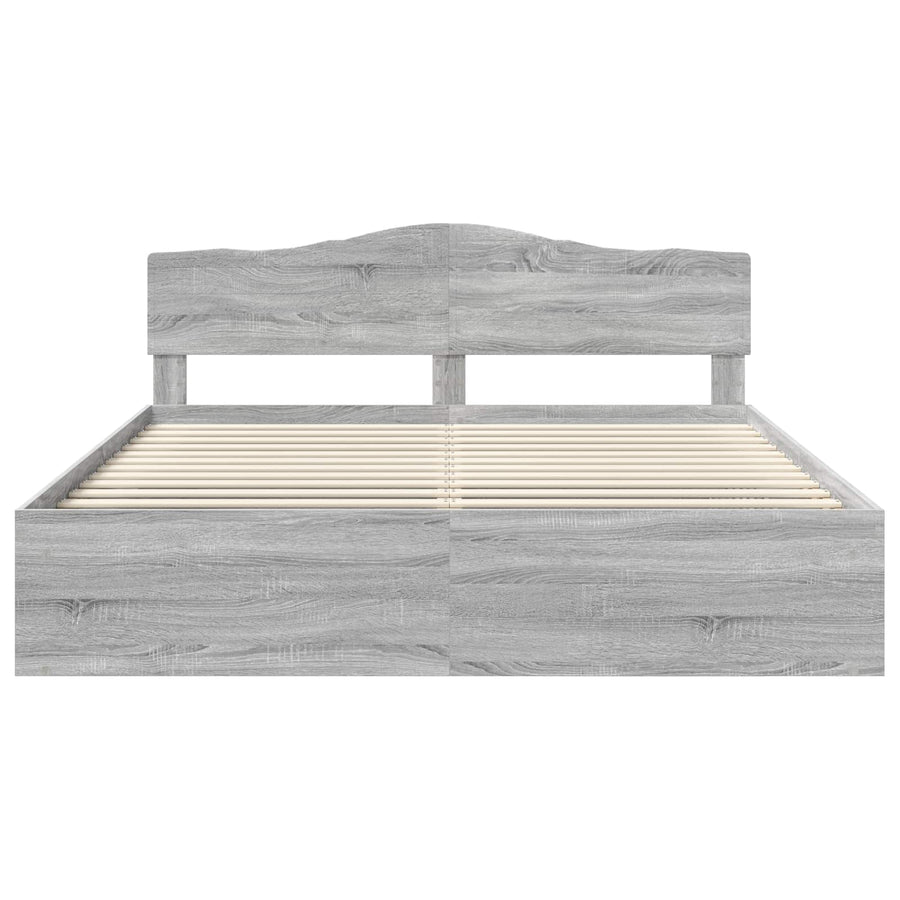 Bedframe Grijs Sonoma 180 x 200 cm Massief grenenhout