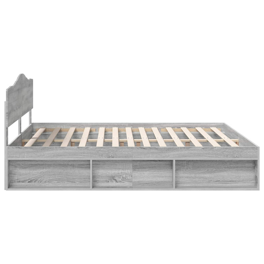 Bedframe Grijs Sonoma 180 x 200 cm Massief grenenhout