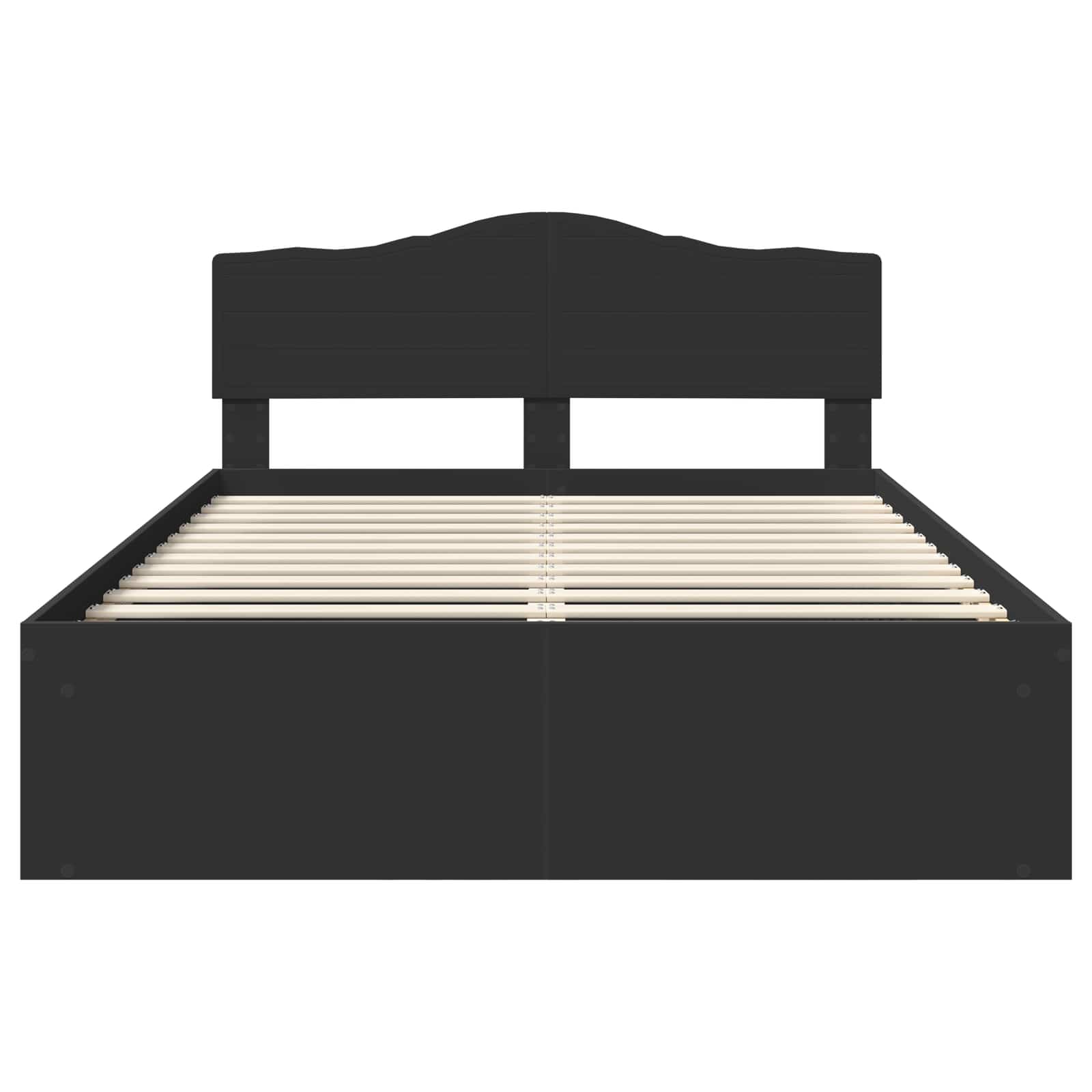 Bedframe met hoofdeinde Zwart 160 x 200 cm Massief grenenhout
