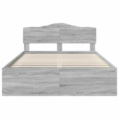 Bedframe Grijs Sonoma 160 x 200 cm Massief grenenhout