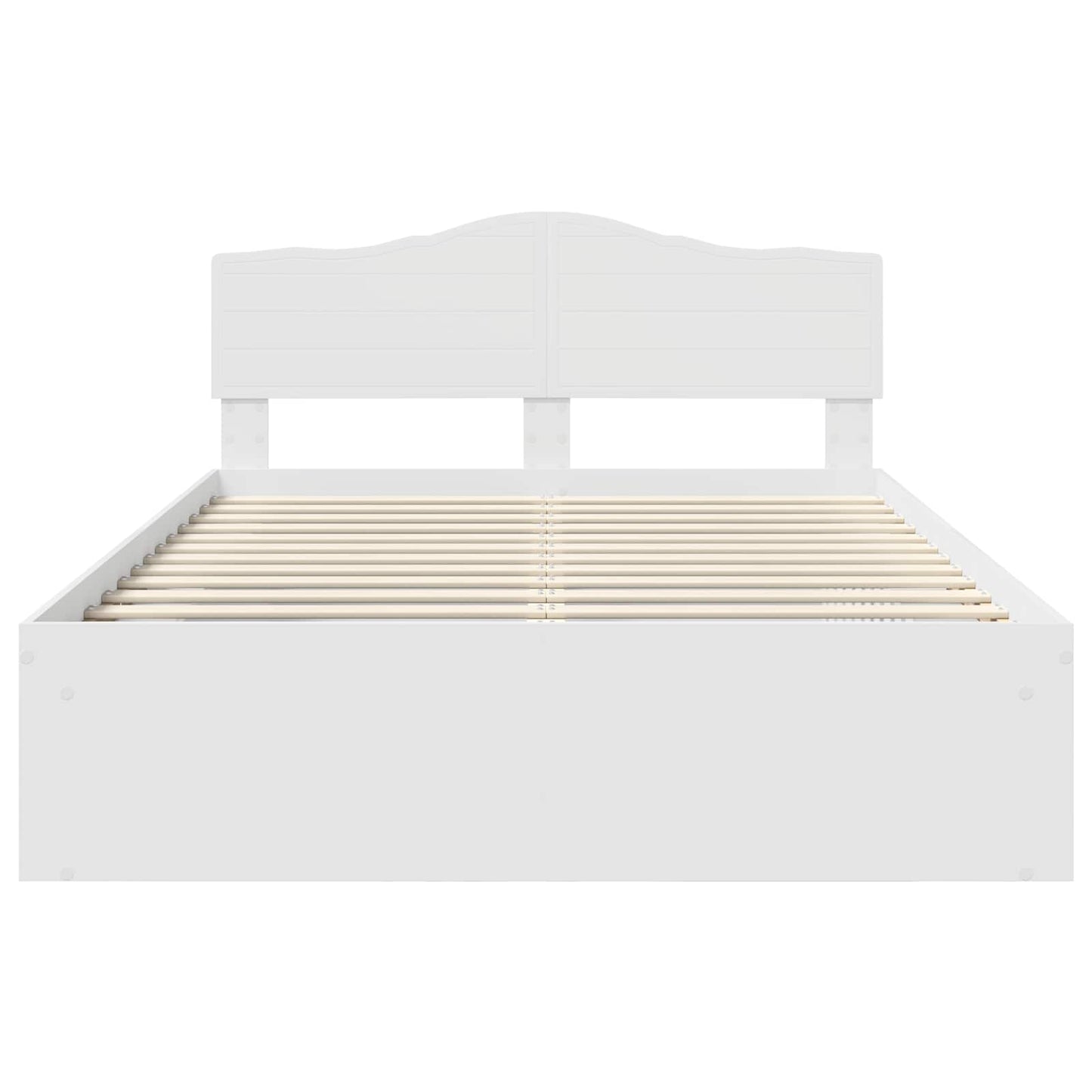 Bedframe met hoofdeinde Wit 150 x 200 cm Massief grenenhout