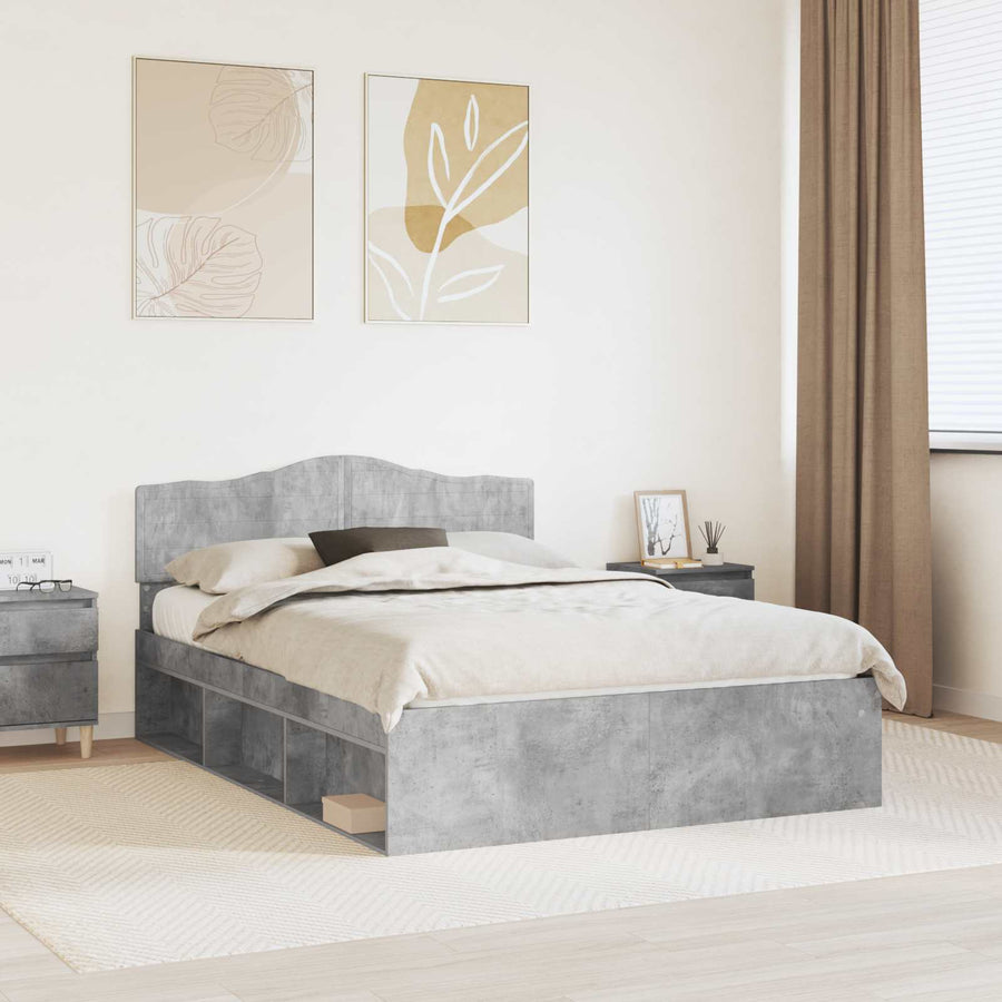 Bedframe Concerte Grijs 150 x 200 cm Massief grenenhout