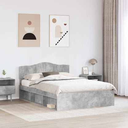 Bedframe Concerte Grijs 150 x 200 cm Massief grenenhout