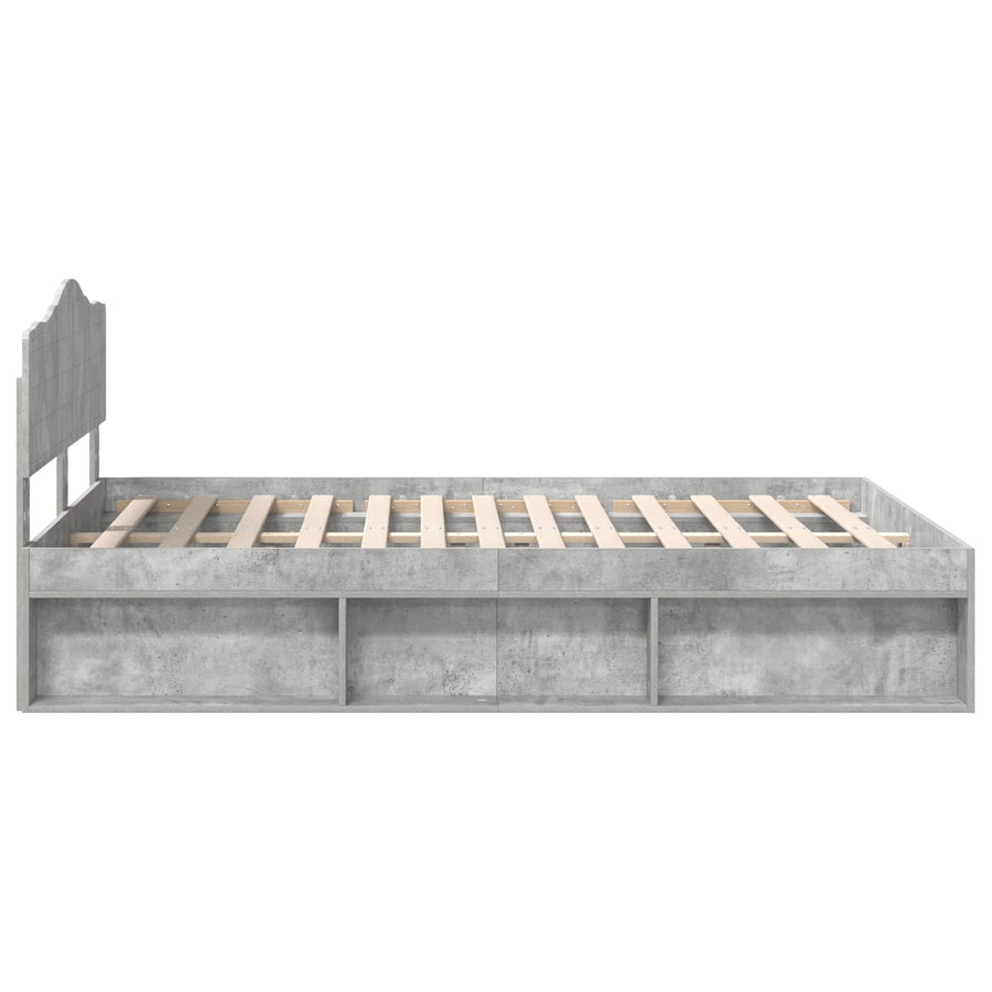Bedframe Concerte Grijs 150 x 200 cm Massief grenenhout