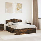 Bed Frame Smoked Oak 150 x 200 cm Solid Pine