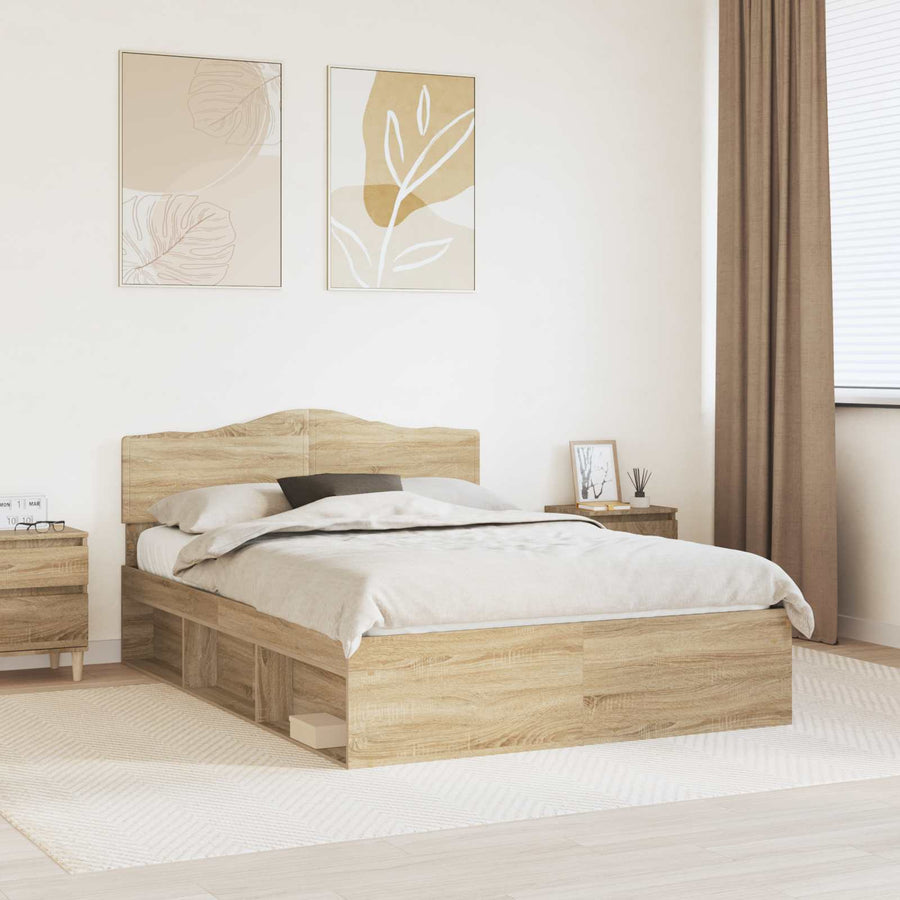 Bedframe met hoofdeinde Sonoma 140 x 200 cm Massief grenenhout