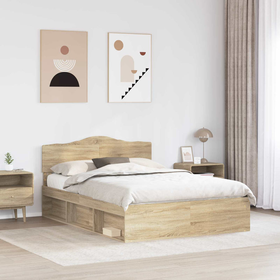 Bedframe met hoofdeinde Sonoma 140 x 200 cm Massief grenenhout