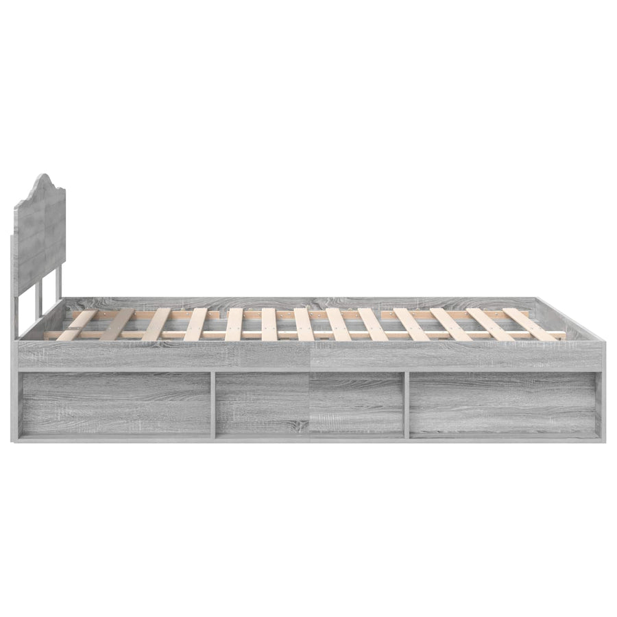 Bedframe Grijs Sonoma 140 x 200 cm Massief grenenhout