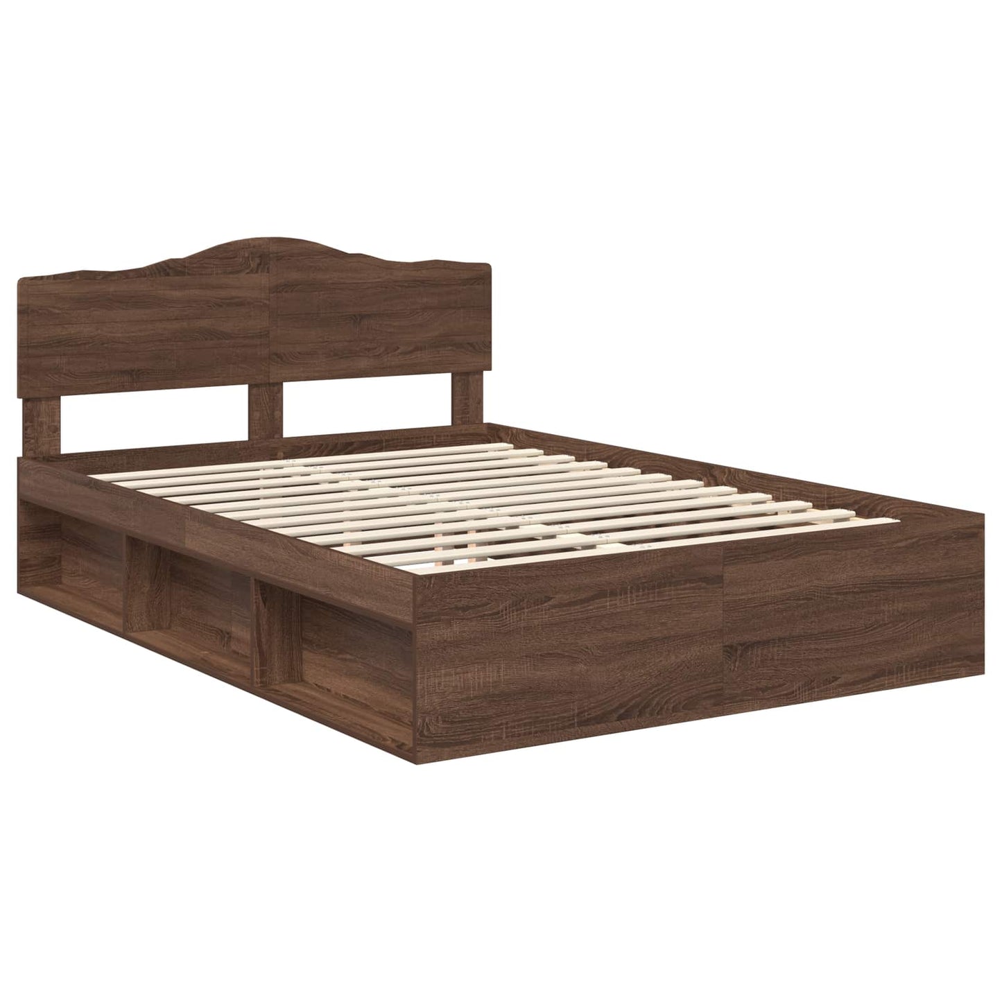 Bedframe Bruin Eiken 140 x 200 cm Massief grenenhout