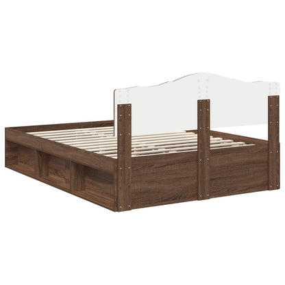 Bedframe Bruin Eiken 140 x 200 cm Massief grenenhout