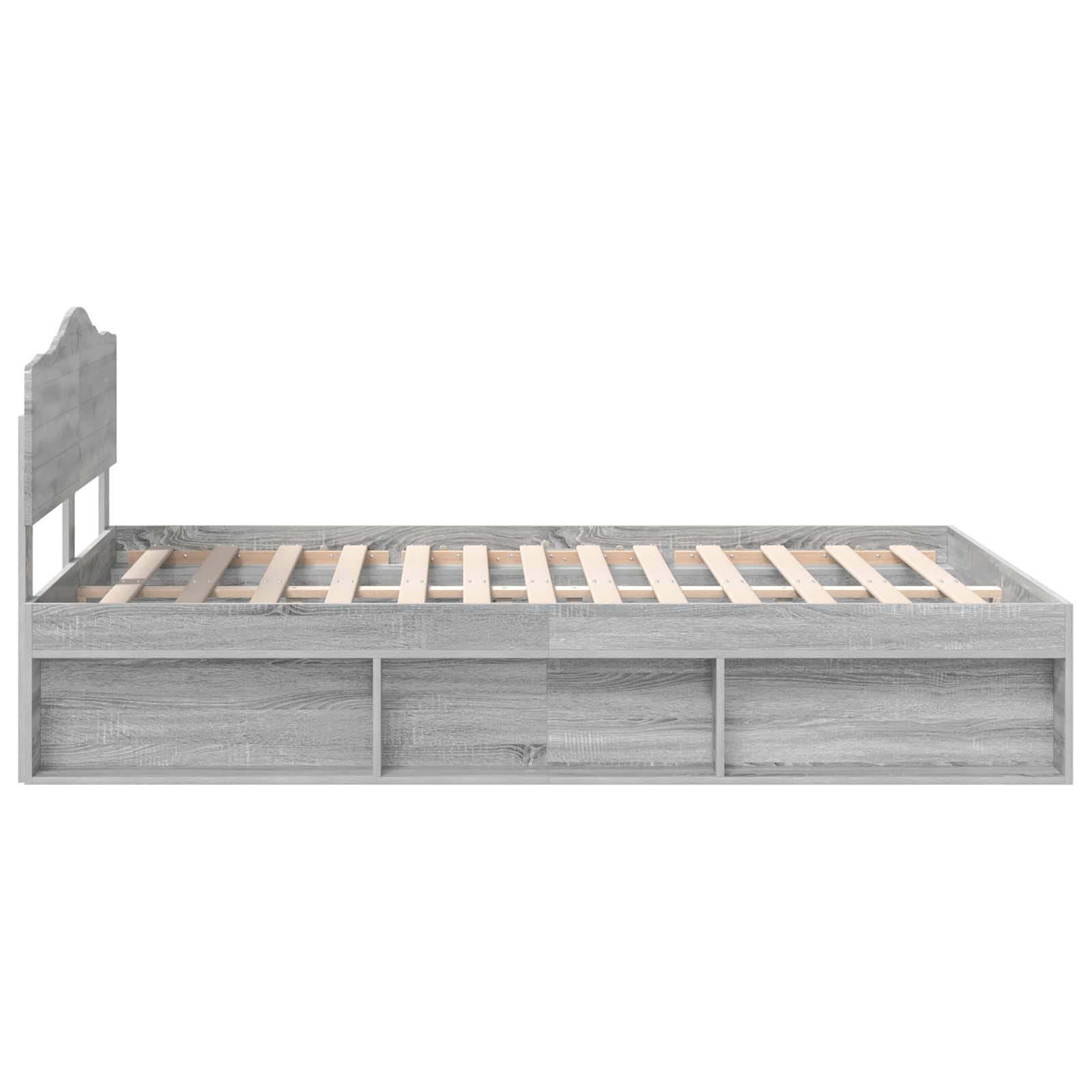 Bedframe Grijs Sonoma 140 x 190 cm Massief grenenhout