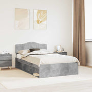 Bedframe 135x190 cm grijs massief grenenhout