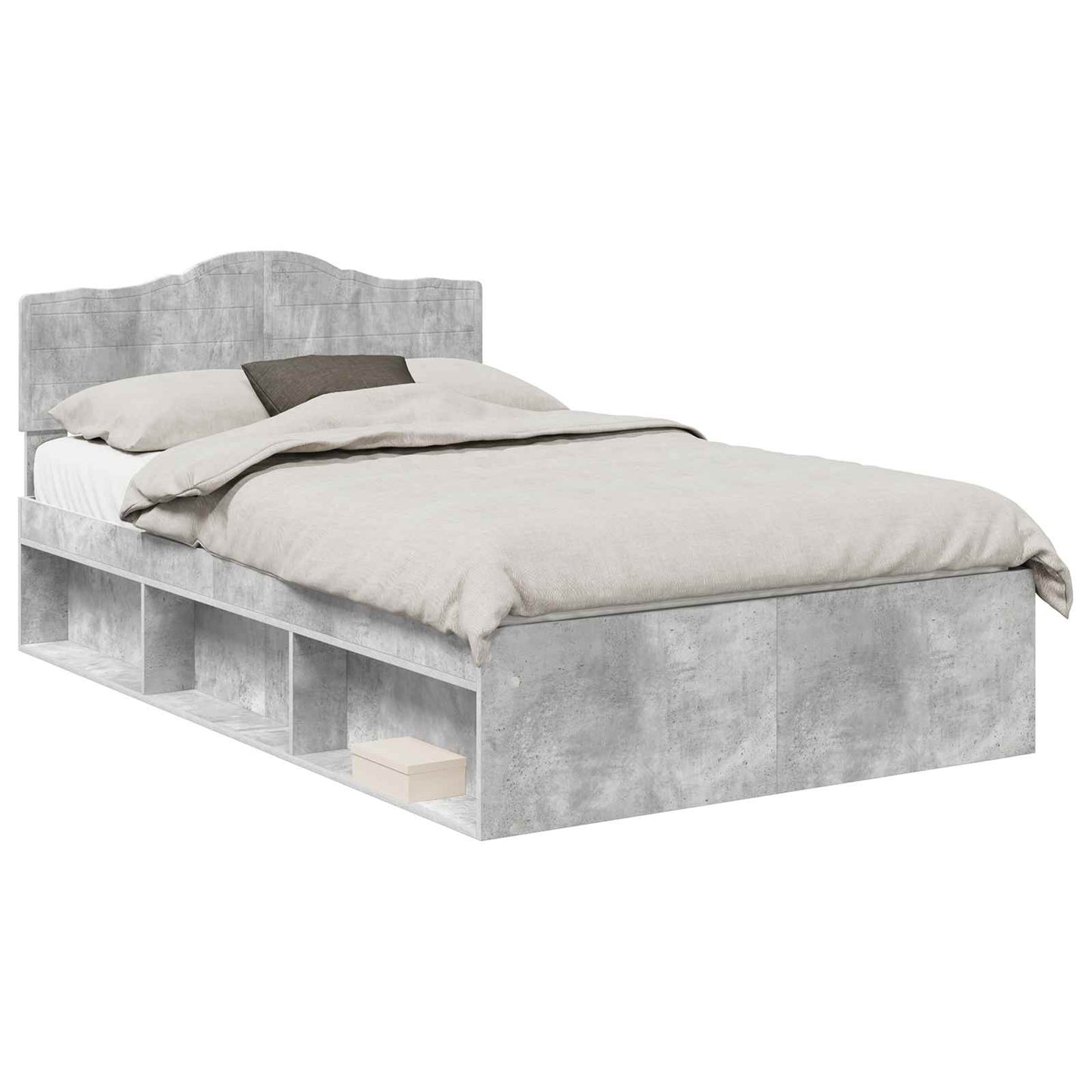 Bedframe Concerte Grijs 135 x 190 cm Massief grenenhout