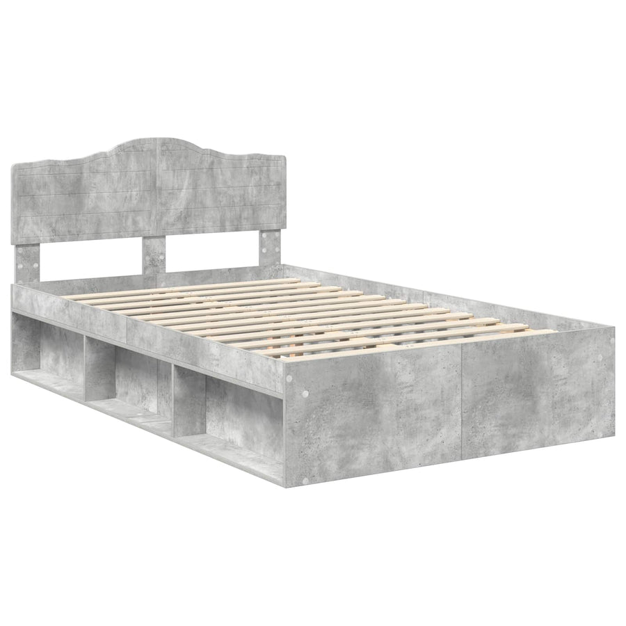 Bedframe Concerte Grijs 135 x 190 cm Massief grenenhout