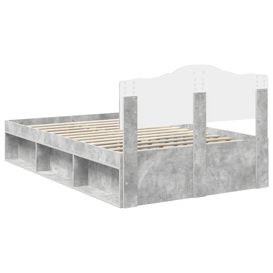 Bedframe Concerte Grijs 135 x 190 cm Massief grenenhout