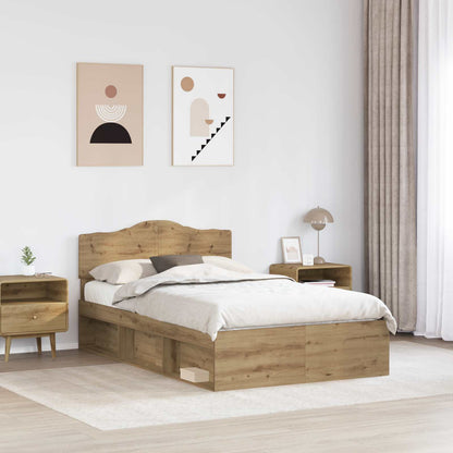 Bedframe Ambachtelijk eiken 135 x 190 cm Massief grenenhout