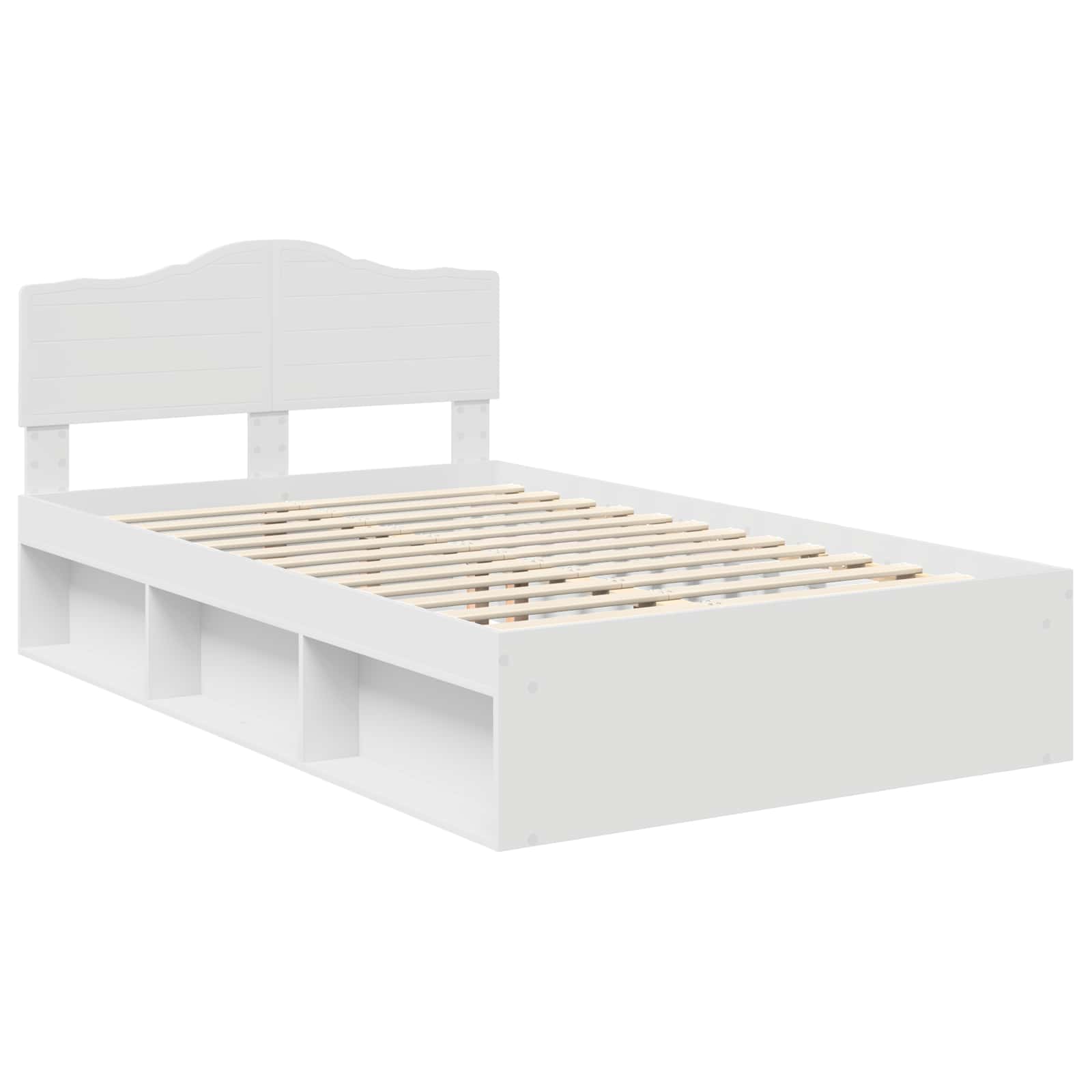 Bedframe met hoofdeinde Wit 120 x 200 cm Massief grenenhout