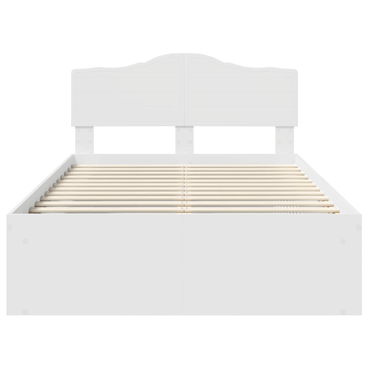 Bedframe met hoofdeinde Wit 120 x 200 cm Massief grenenhout