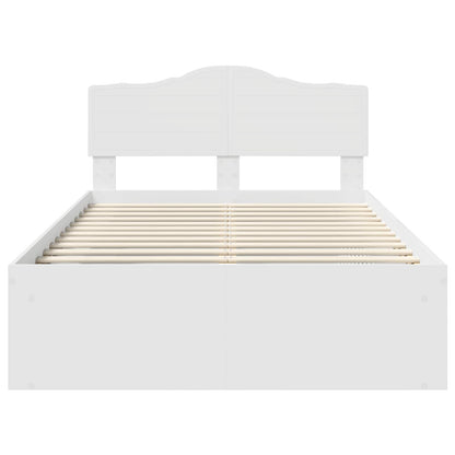 Bedframe met hoofdeinde Wit 120 x 200 cm Massief grenenhout