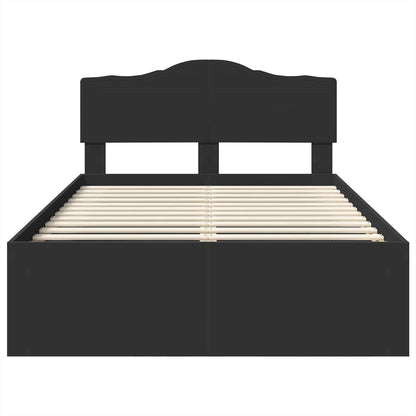 Bedframe met hoofdeinde Zwart 120 x 200 cm Massief grenenhout