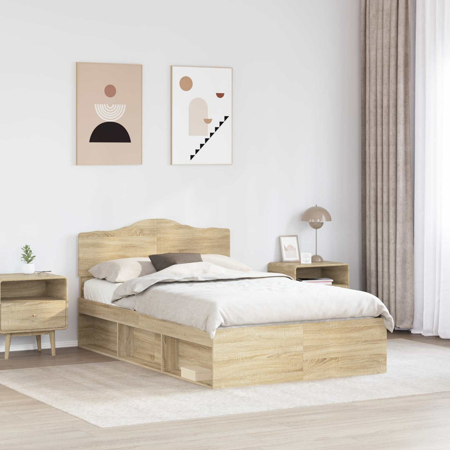 Bedframe met hoofdeinde Sonoma 120 x 200 cm Massief grenenhout