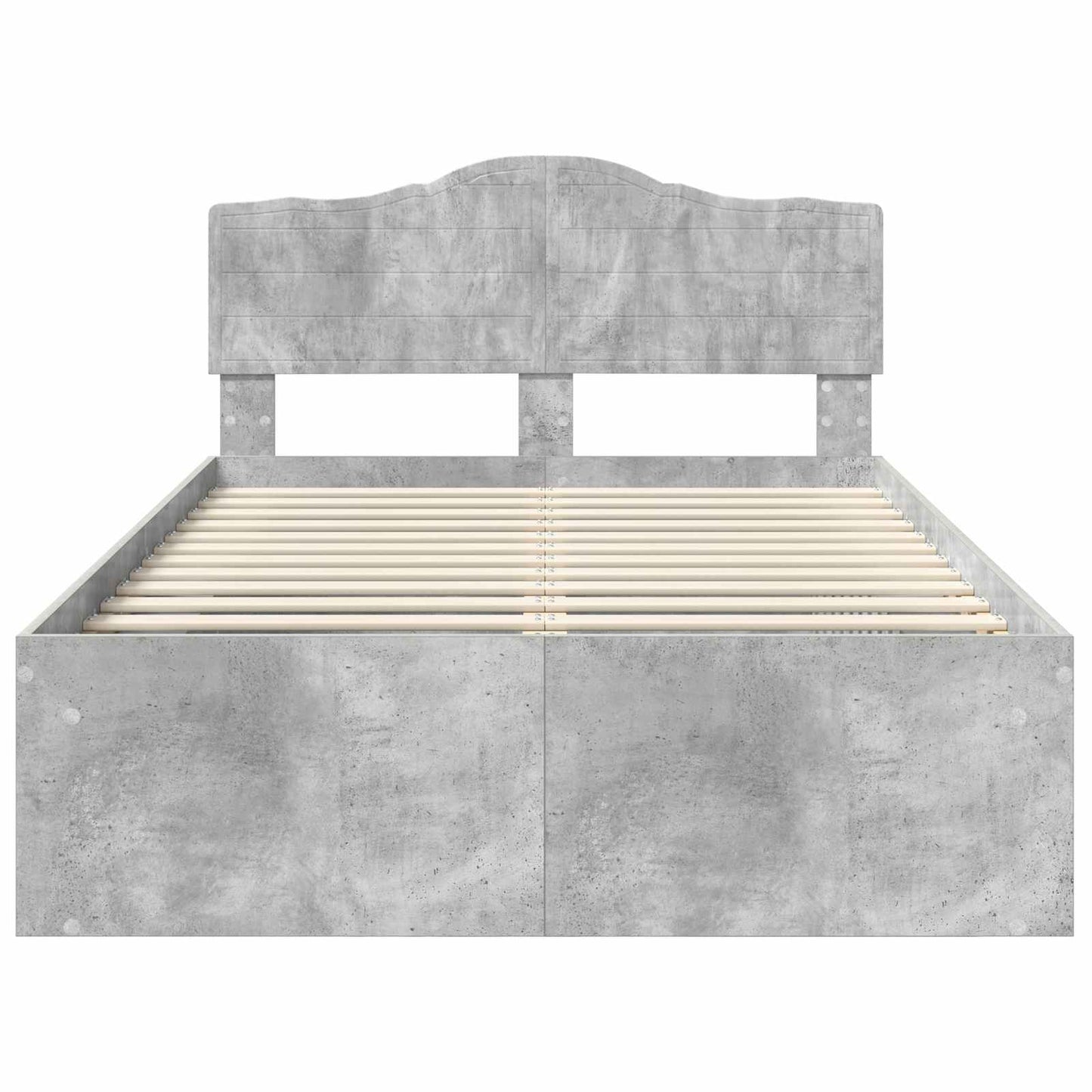 Bedframe met hoofdeinde Beton 120 x 200 cm Massief grenenhout