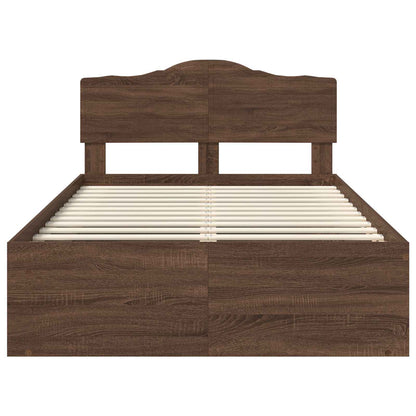 Bedframe Bruin Eiken 120 x 200 cm Massief grenenhout