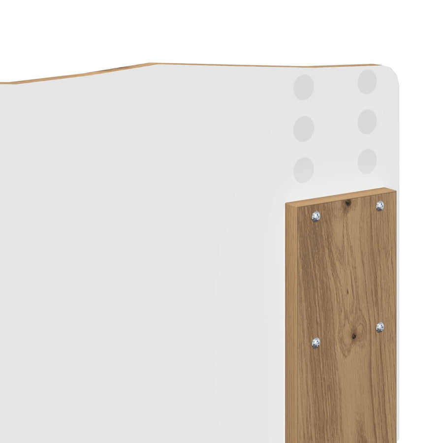 Bedframe Ambachtelijk Eiken Massief Grenenhout Artisanaal Eikenkleurig 120 x 200 cm
